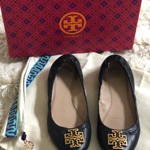 Tory Burch Black Flats, Size 7
